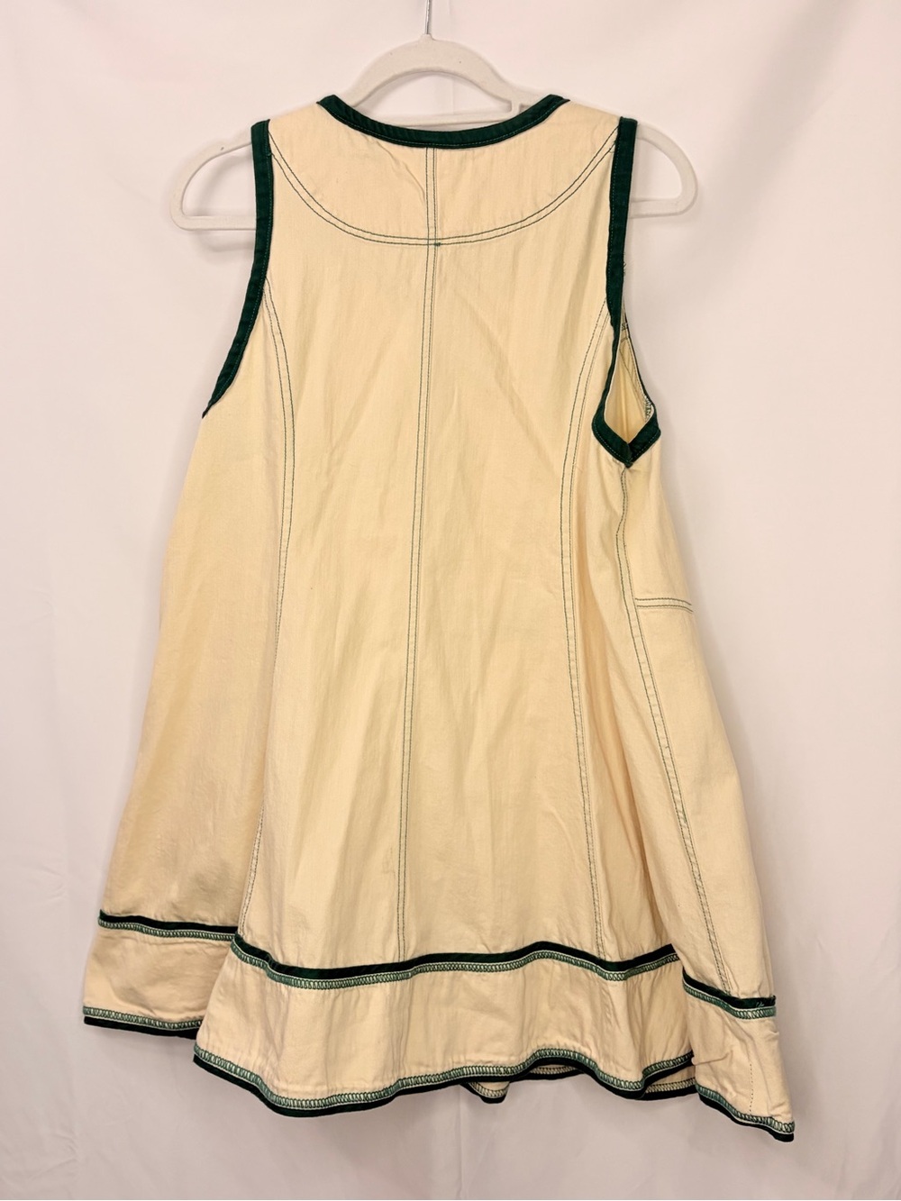 Pilcro Cream Tank Dress with Green Accent Stitching - Picture 9 of 10